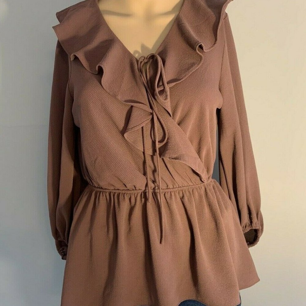 Vici SZ Small Juniors Top Formal Blouse Maroon